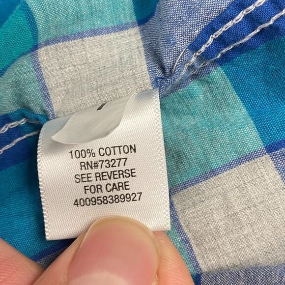 Sonoma Life Style Button Down Shirt Men's 4XB Blue Plaid Causal Formal - Picture 7 of 7